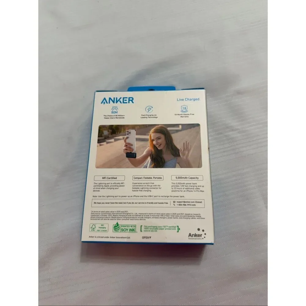 Anker Nano 5000MAh Power Bank w/ Lightning Foldable Connector (MFi-Certified)